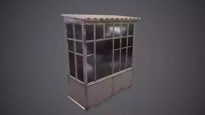 Soviet closed balcony for home - 3 Low-poly 3D model