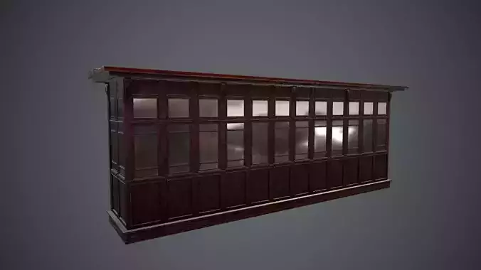 Soviet closed long balcony for home - 4 Low-poly 3D model