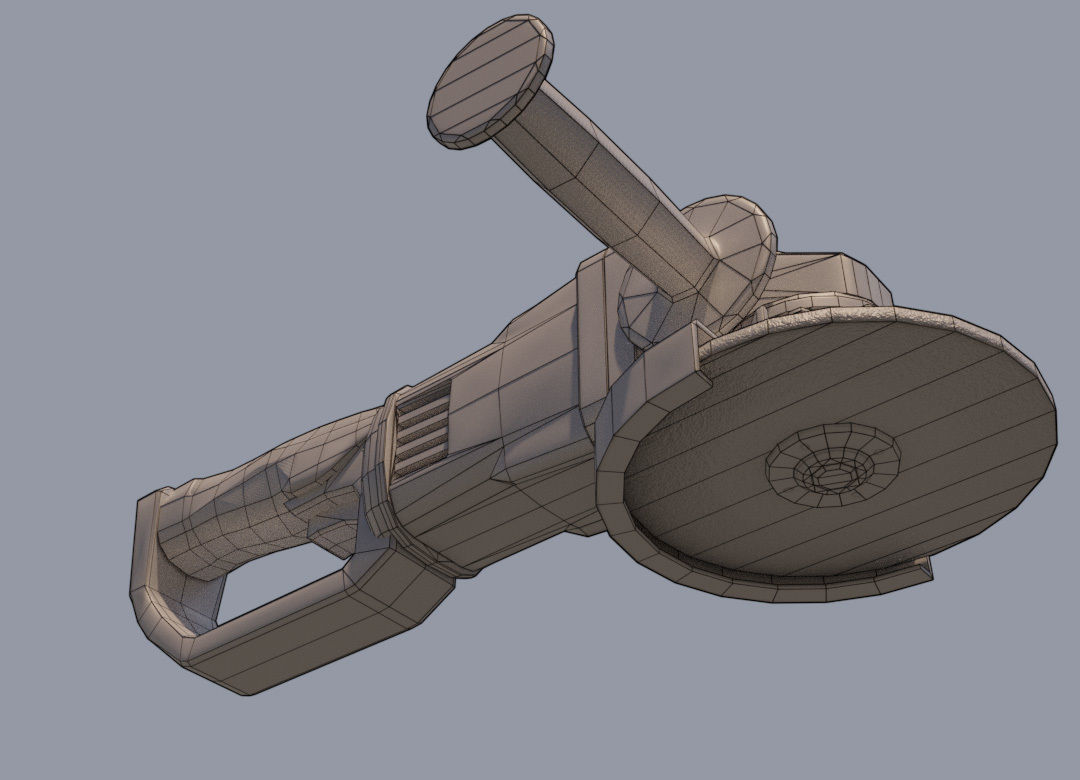 Angle Grinder no brand Low-poly 3D model_4