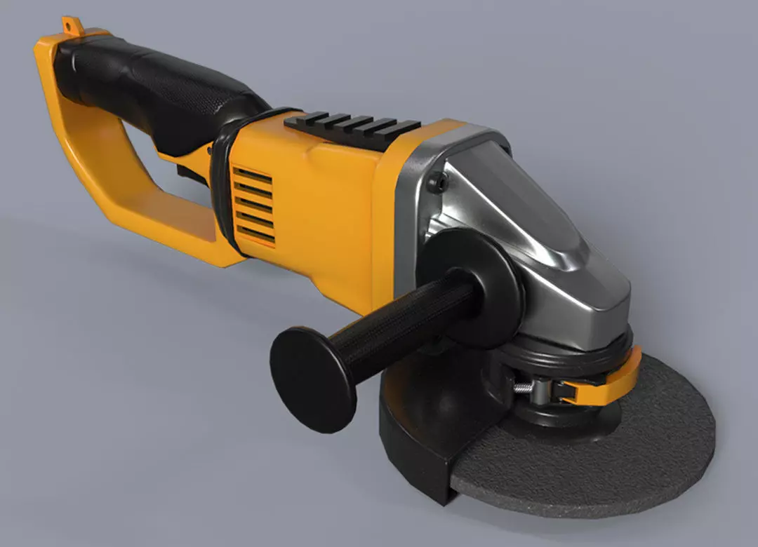 Angle Grinder no brand Low-poly 3D model_0