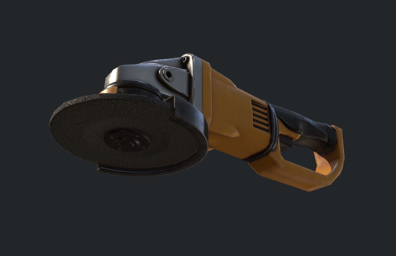 Angle Grinder no brand Low-poly 3D model_7