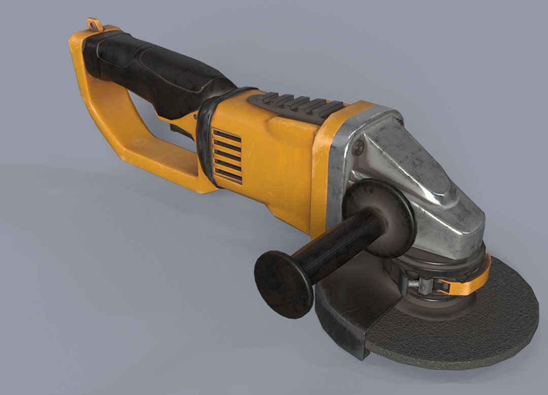 Angle Grinder no brand Low-poly 3D model_2