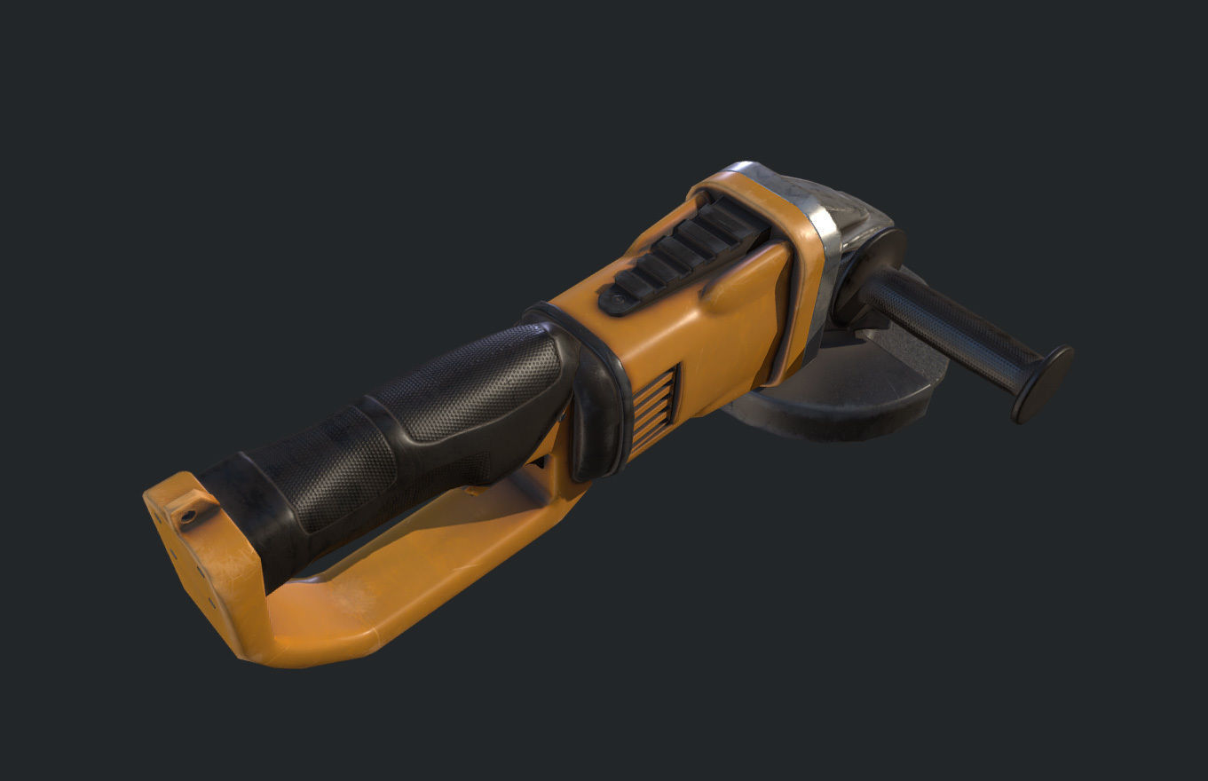 Angle Grinder no brand Low-poly 3D model_8