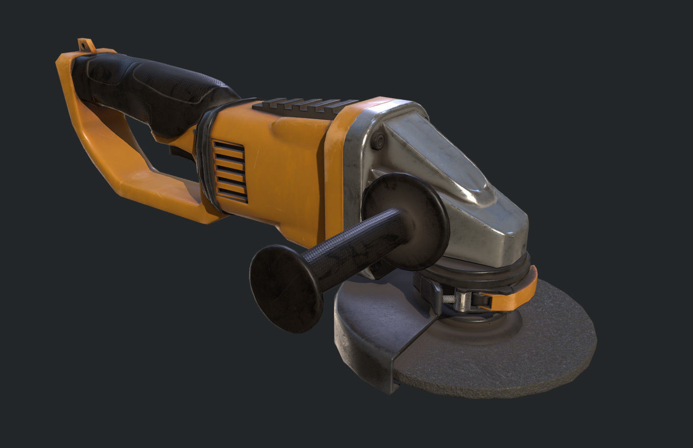 Angle Grinder no brand Low-poly 3D model_6