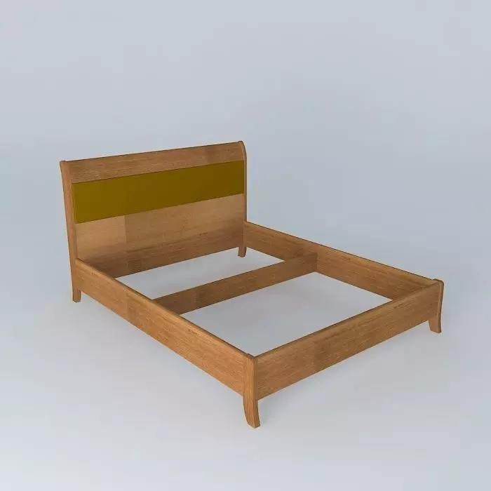 Bed-2 wooden bed frame Free 3D model_0