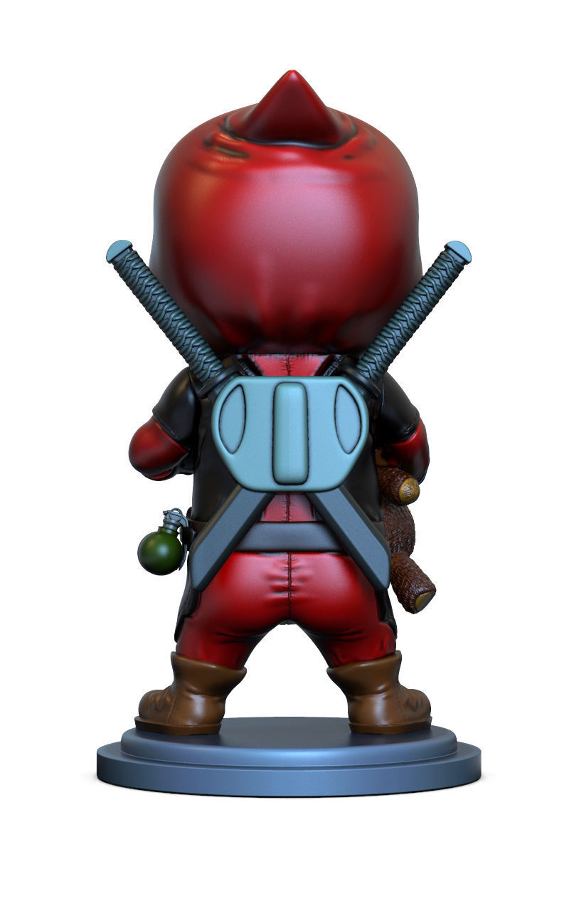 Deadpool chibi badass  3d print model 3D print model_4