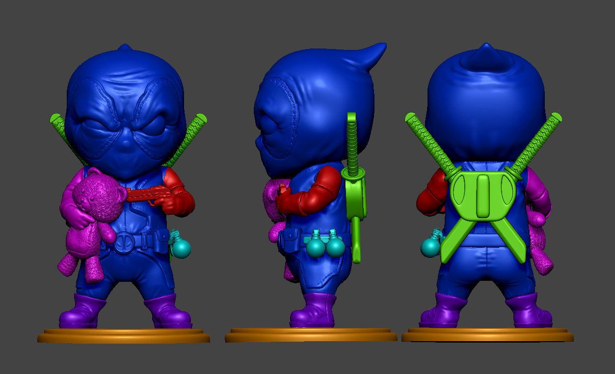 Deadpool chibi badass  3d print model 3D print model_6