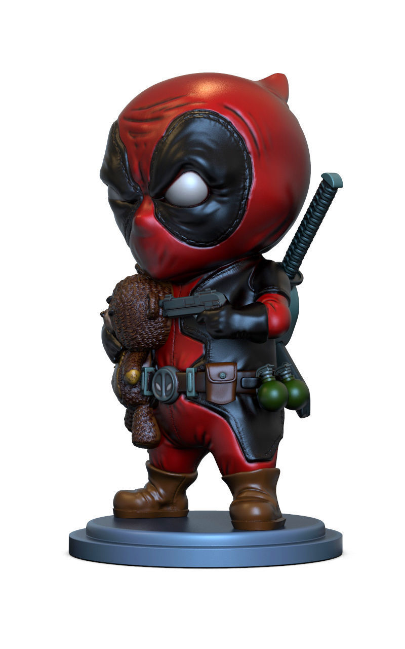Deadpool chibi badass  3d print model 3D print model_2