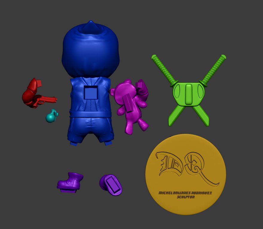 Deadpool chibi badass  3d print model 3D print model_8