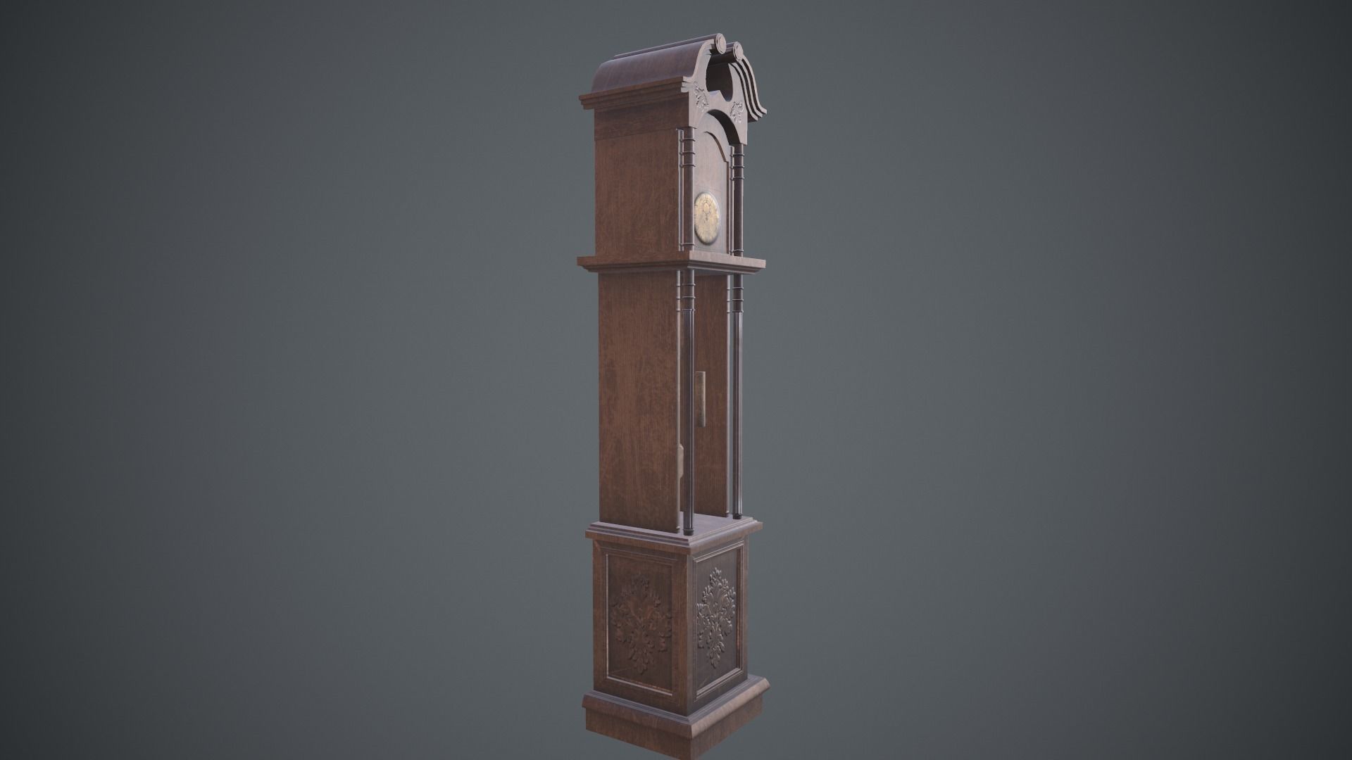 Vintage big classic clocks Low-poly 3D model_3