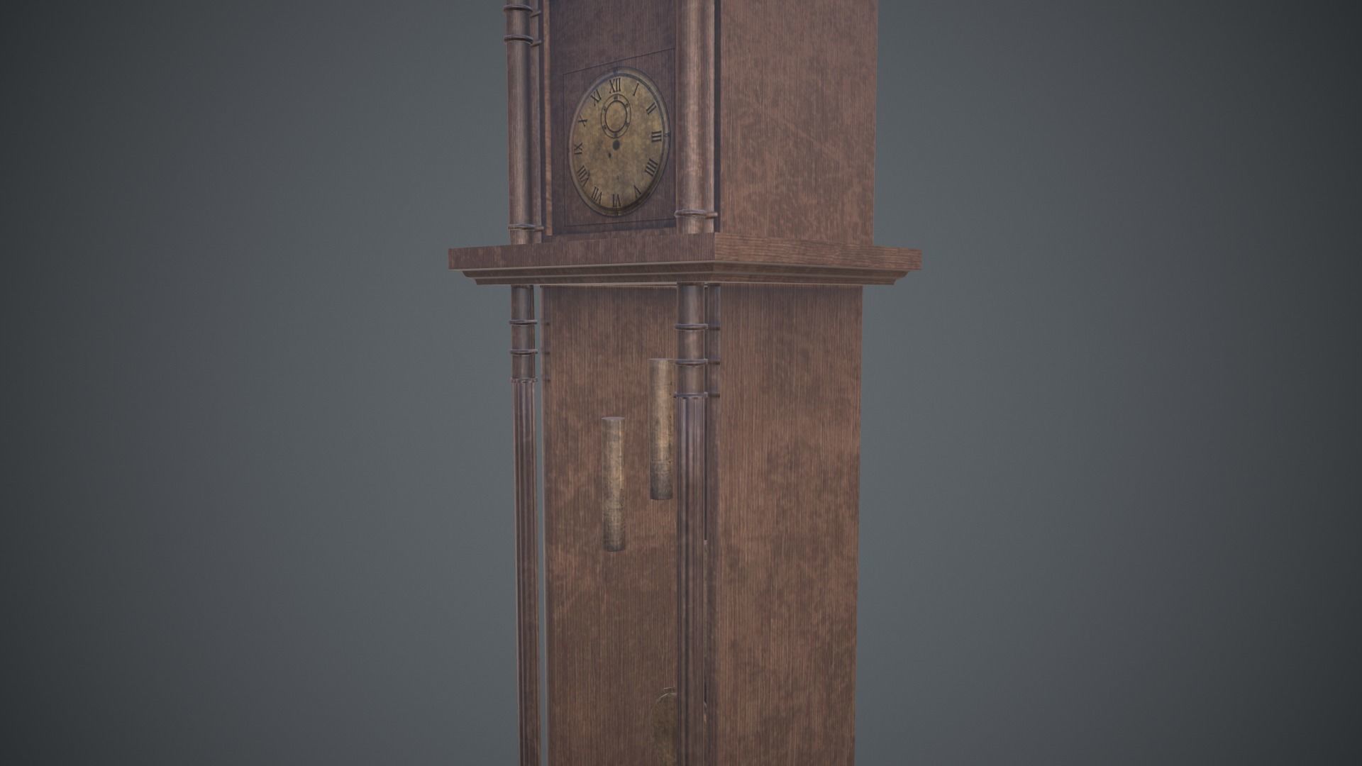 Vintage big classic clocks Low-poly 3D model_7