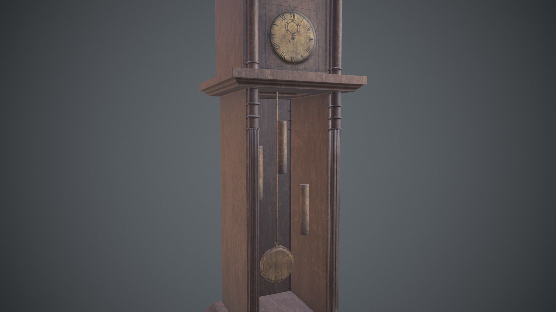 Vintage big classic clocks Low-poly 3D model_6