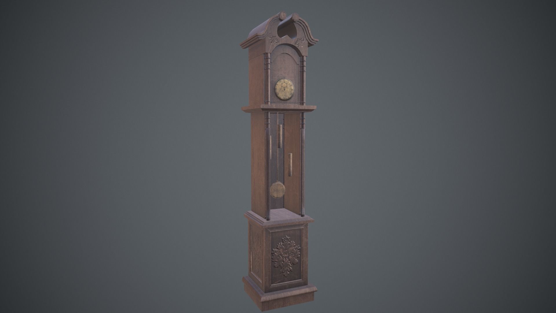 Vintage big classic clocks Low-poly 3D model_2