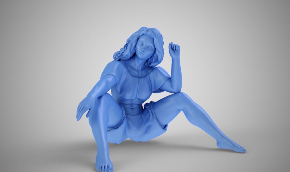 Beautiful Lady with Open Legs 3D print model_1