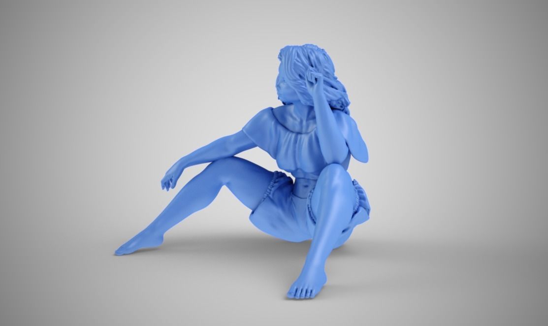 Beautiful Lady with Open Legs 3D print model_4