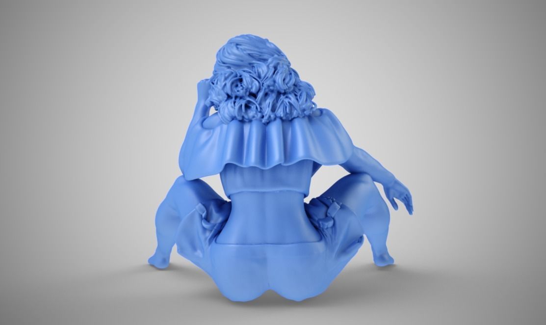 Beautiful Lady with Open Legs 3D print model_5