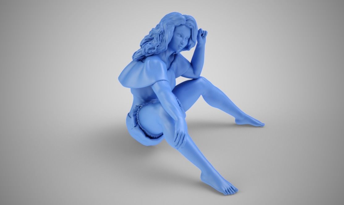 Beautiful Lady with Open Legs 3D print model_3