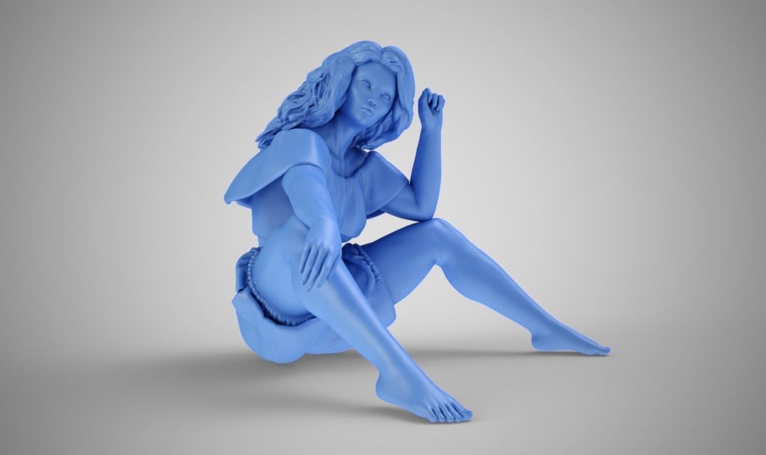 Beautiful Lady with Open Legs 3D print model_2