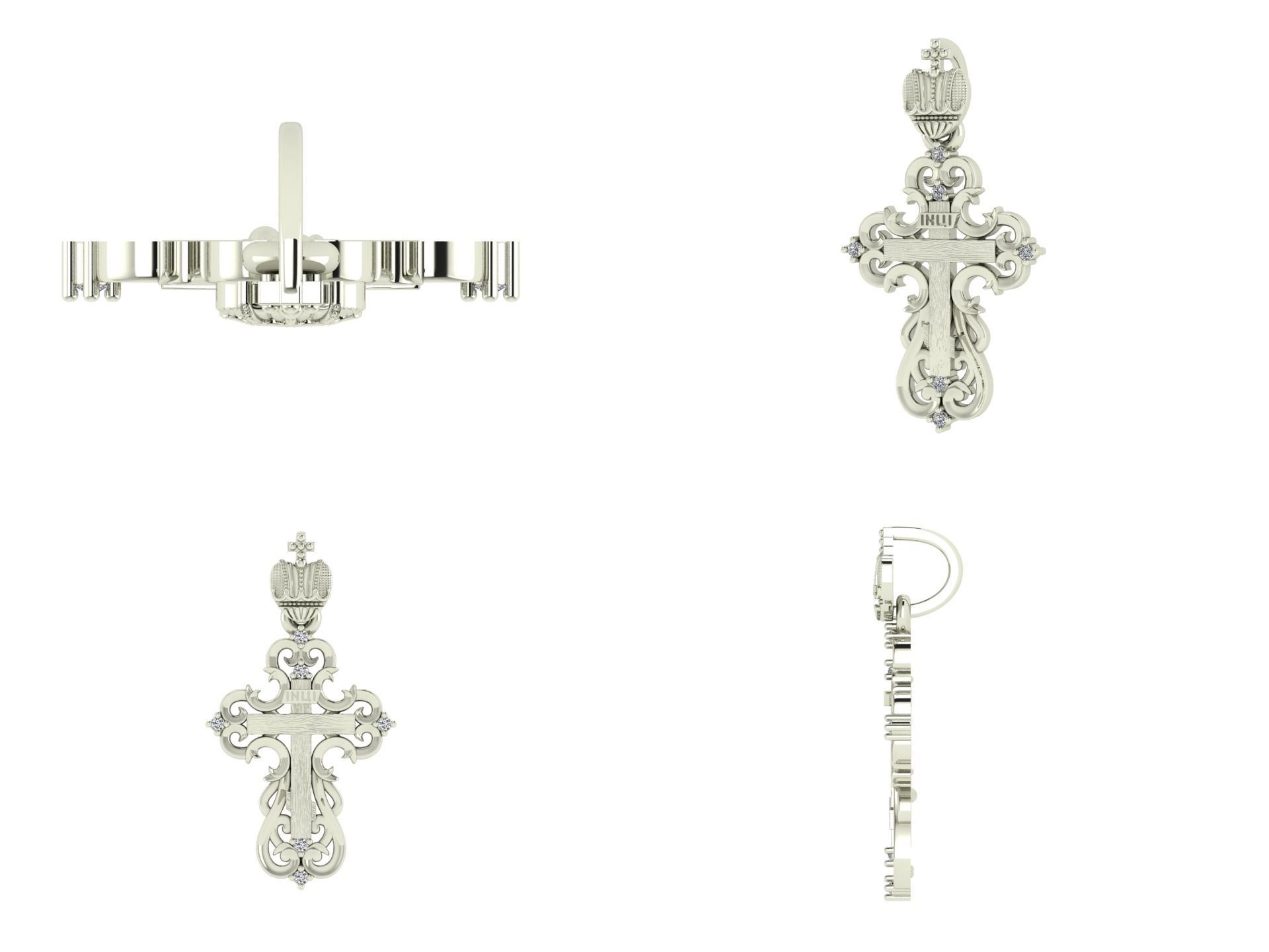 Pendant sp 2 cross 3D print model_3