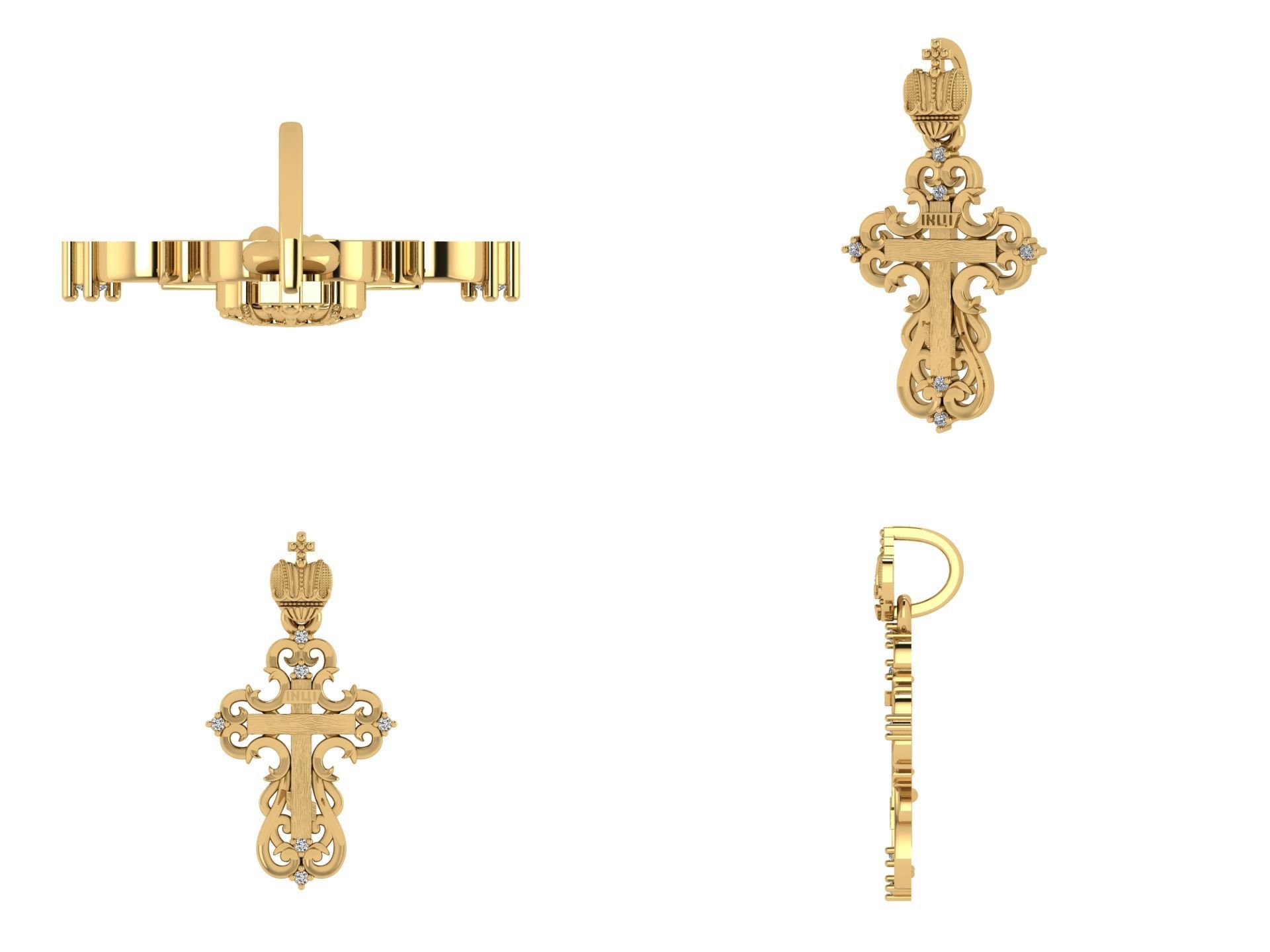 Pendant sp 2 cross 3D print model_2