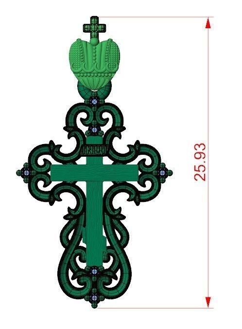 Pendant sp 2 cross 3D print model_4