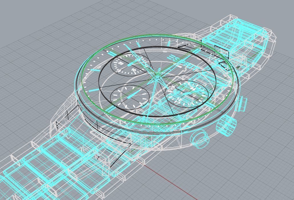 3D Esprit Realistic Men Watch Model Low-poly 3D model_1