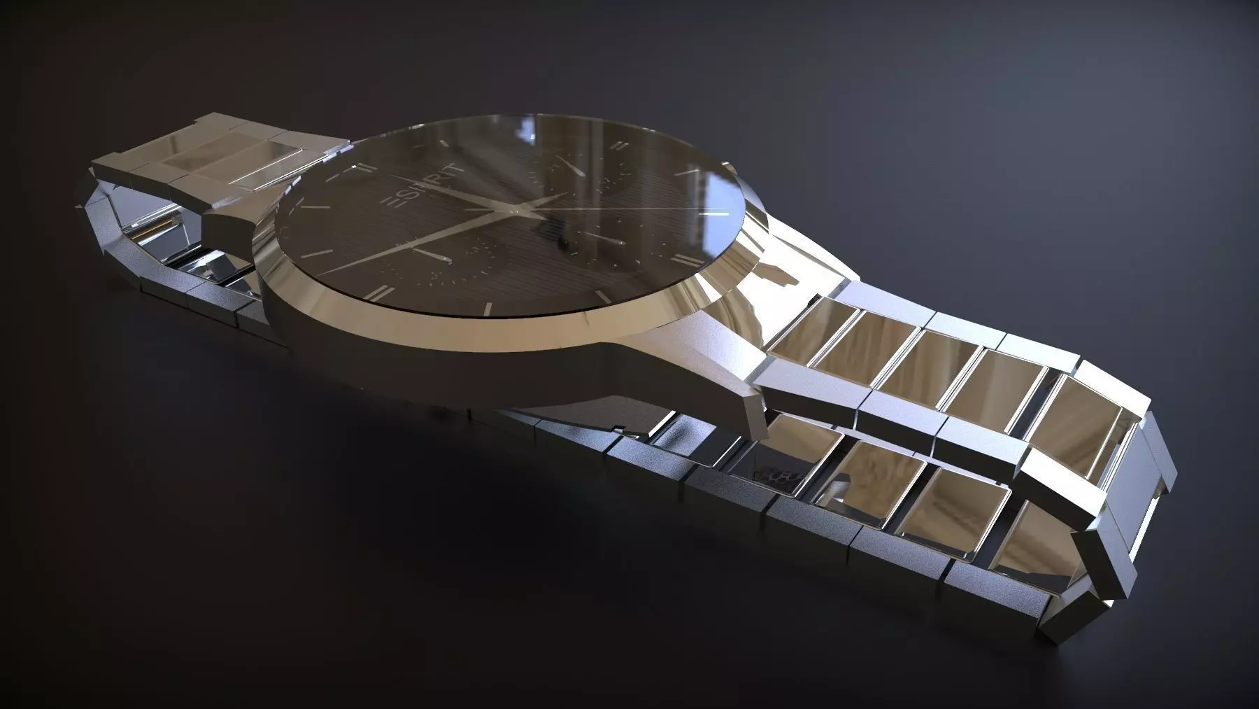 3D Esprit Realistic Men Watch Model Low-poly 3D model_0