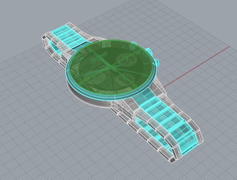 3D Esprit Realistic Men Watch Model Low-poly 3D model_2