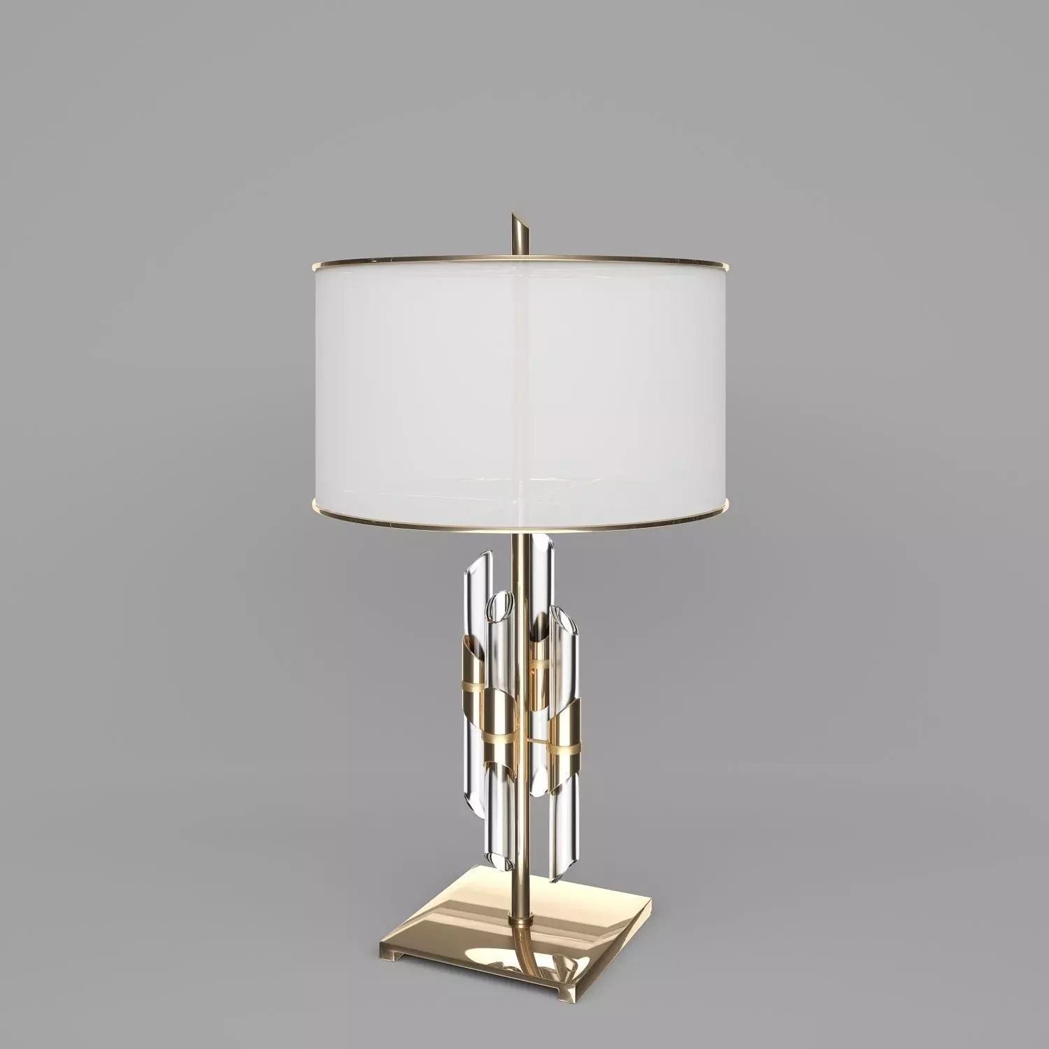 Brass and Crystal Rod Table Lamp 3D model_0