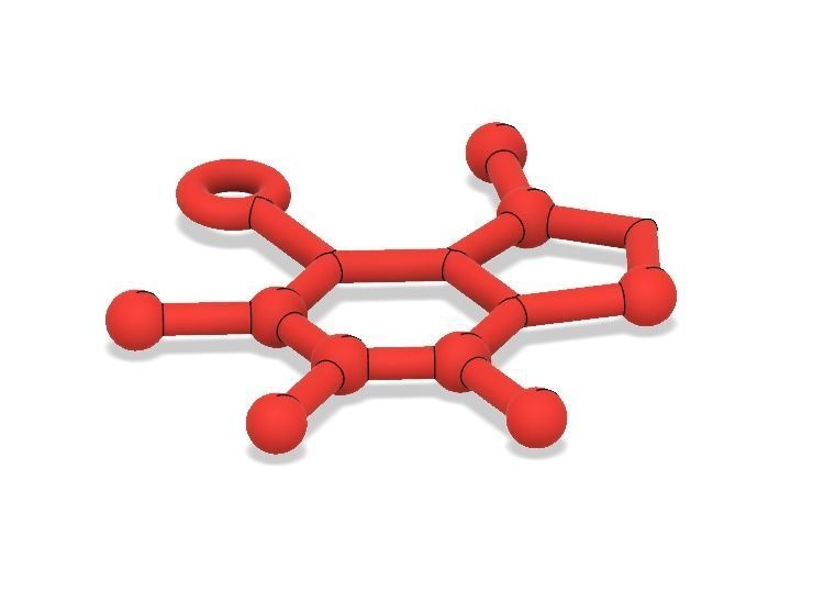 Free Caffeine Molecule Ornament Free 3D print model_2