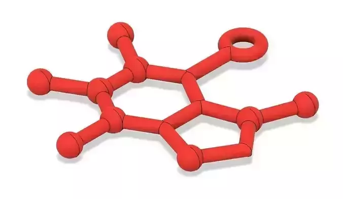Free Caffeine Molecule Ornament Free 3D print model