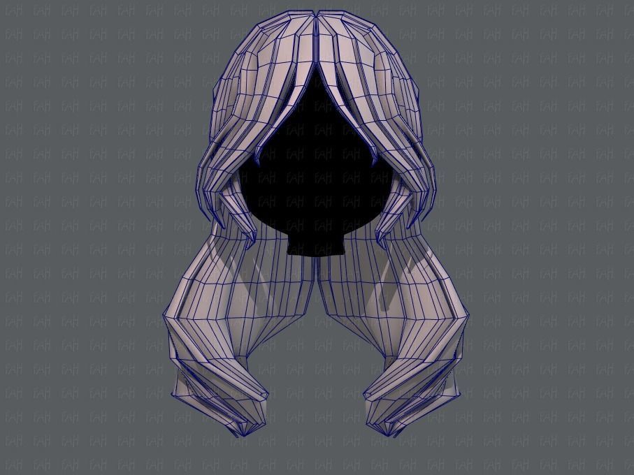 3D Hair style for girl V51 Low-poly 3D model_25