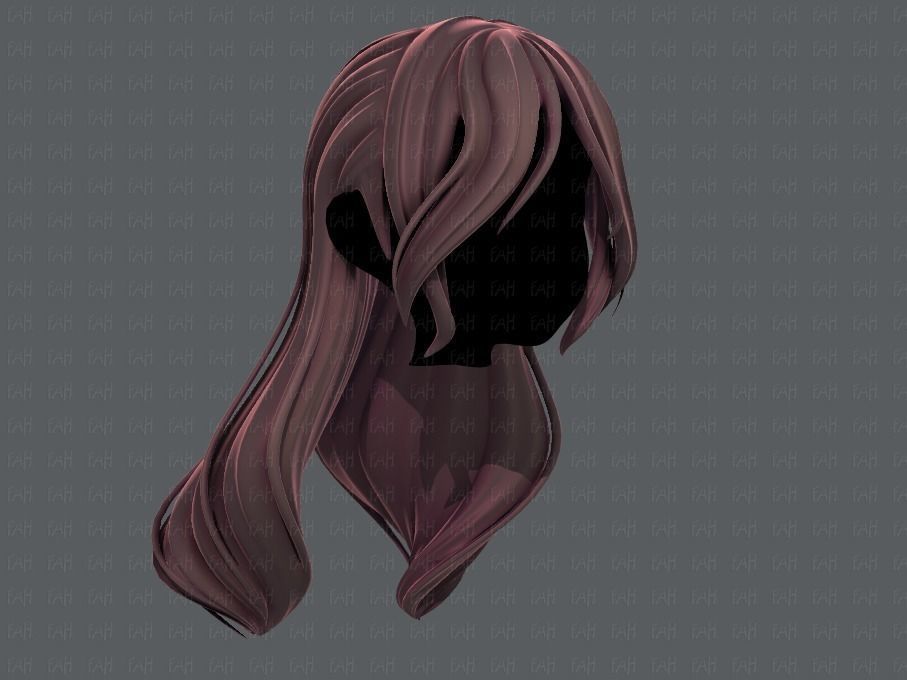 3D Hair style for girl V51 Low-poly 3D model_2