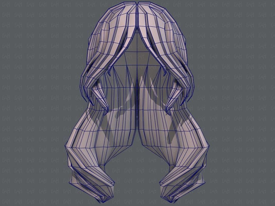 3D Hair style for girl V51 Low-poly 3D model_40