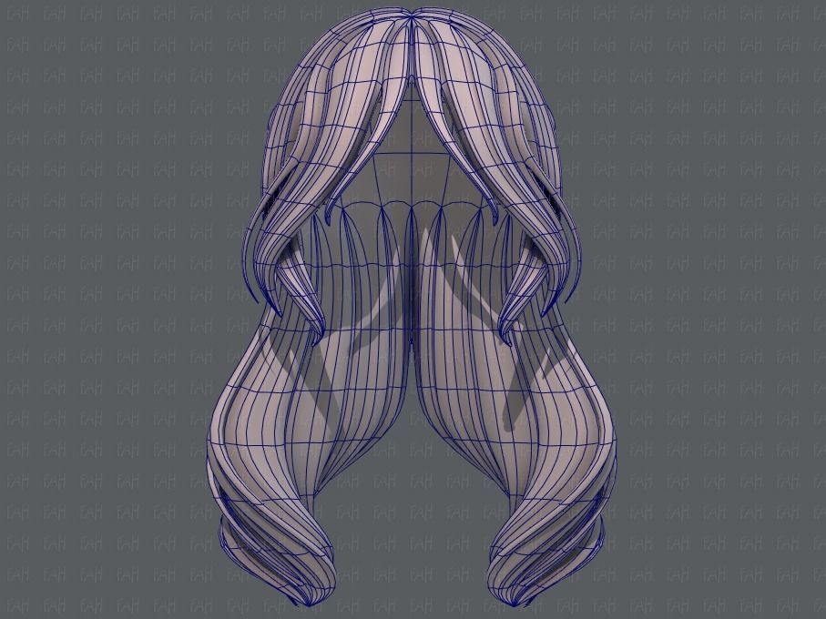 3D Hair style for girl V51 Low-poly 3D model_38