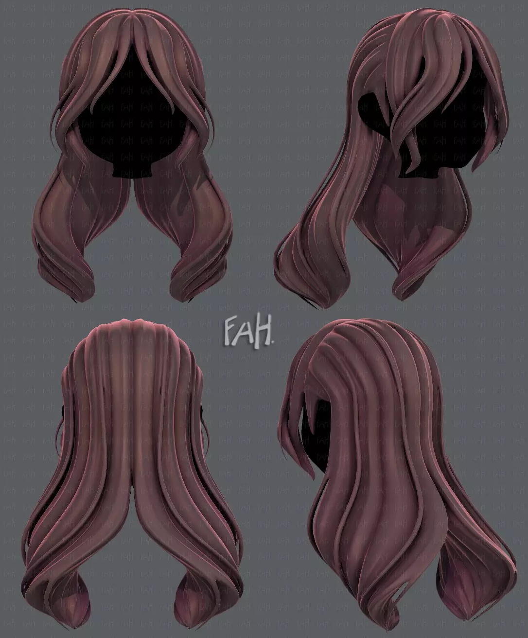 3D Hair style for girl V51 Low-poly 3D model_0