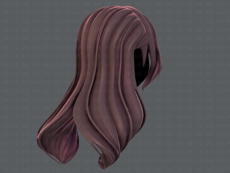 3D Hair style for girl V51 Low-poly 3D model_4