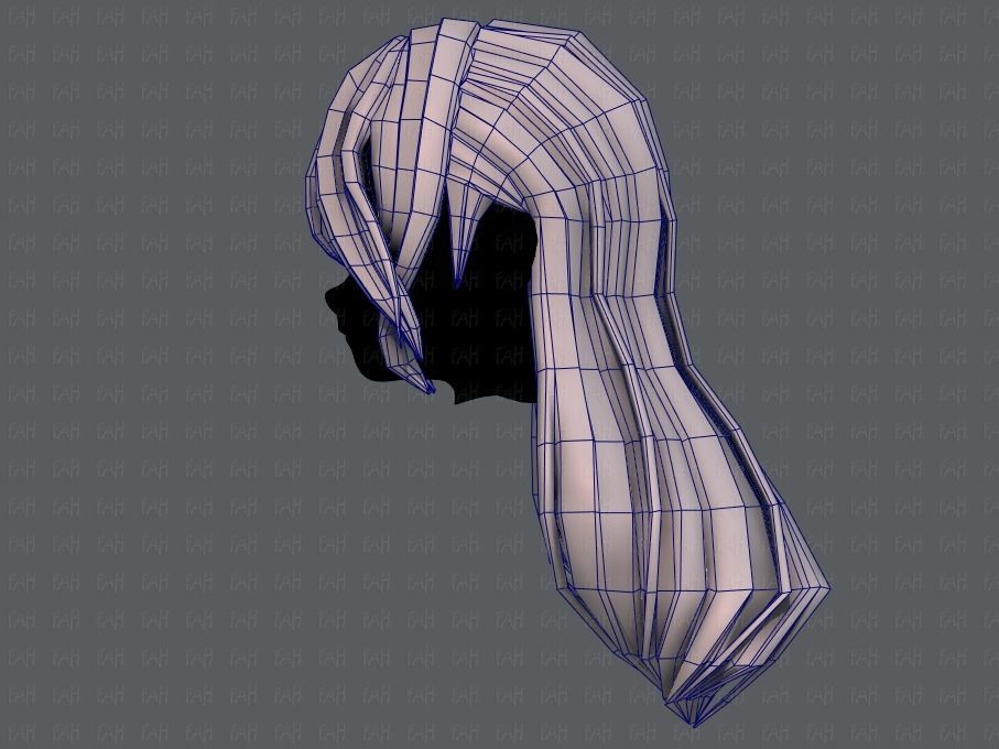 3D Hair style for girl V51 Low-poly 3D model_31