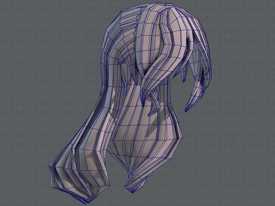3D Hair style for girl V51 Low-poly 3D model_44