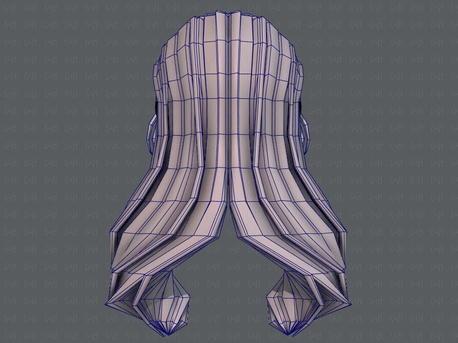 3D Hair style for girl V51 Low-poly 3D model_29