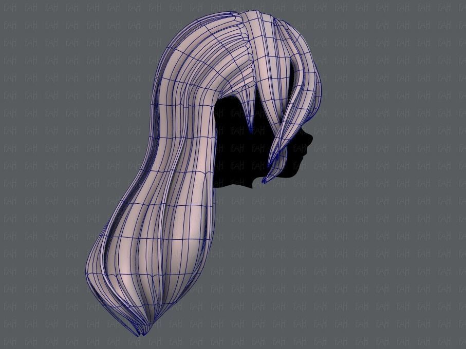 3D Hair style for girl V51 Low-poly 3D model_11