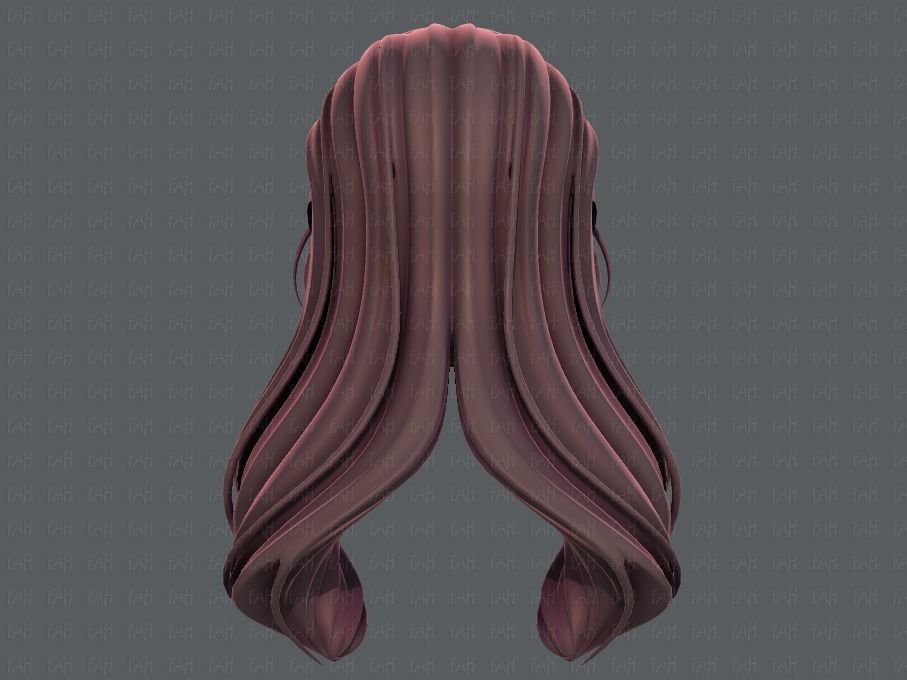 3D Hair style for girl V51 Low-poly 3D model_5