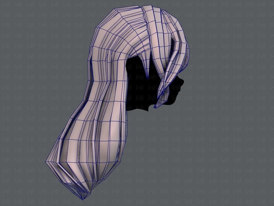 3D Hair style for girl V51 Low-poly 3D model_27