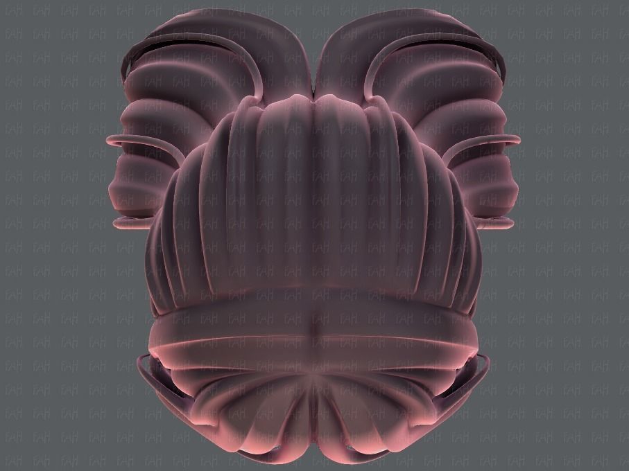 3D Hair style for girl V51 Low-poly 3D model_33