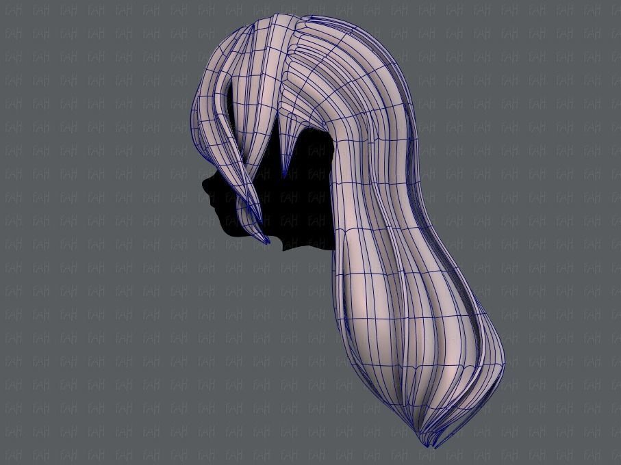 3D Hair style for girl V51 Low-poly 3D model_15