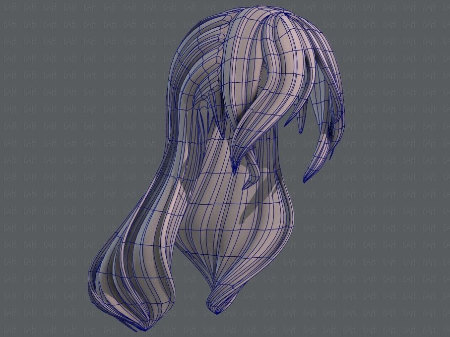 3D Hair style for girl V51 Low-poly 3D model_42