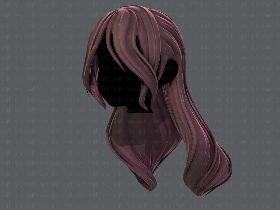 3D Hair style for girl V51 Low-poly 3D model_8