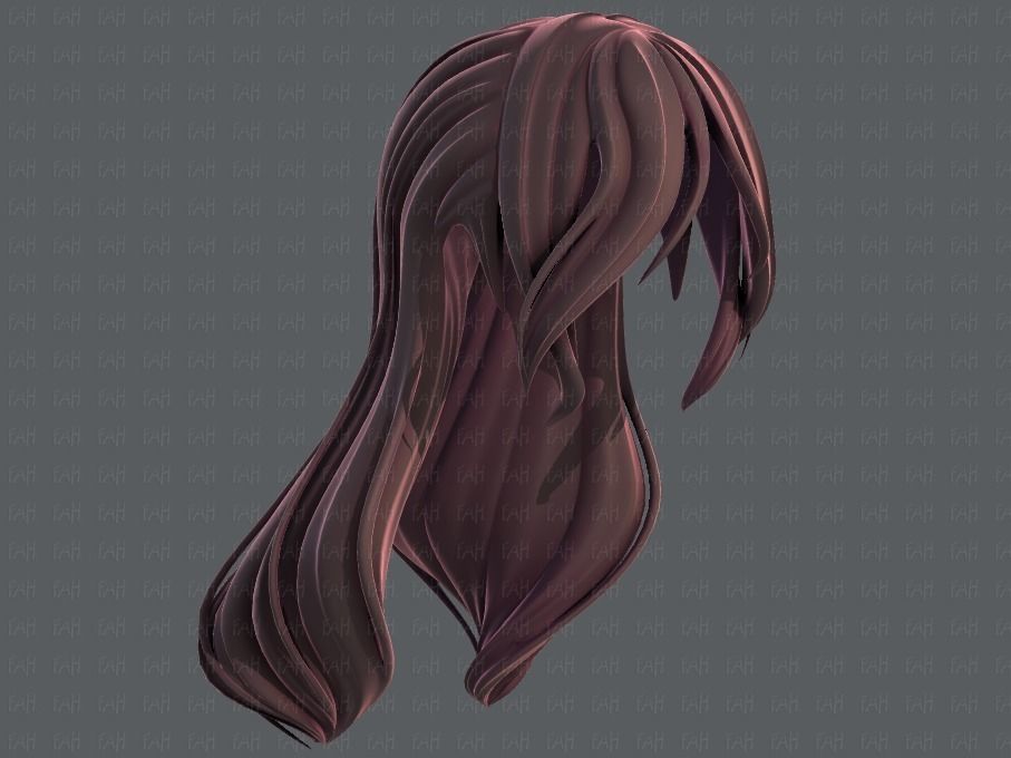 3D Hair style for girl V51 Low-poly 3D model_41