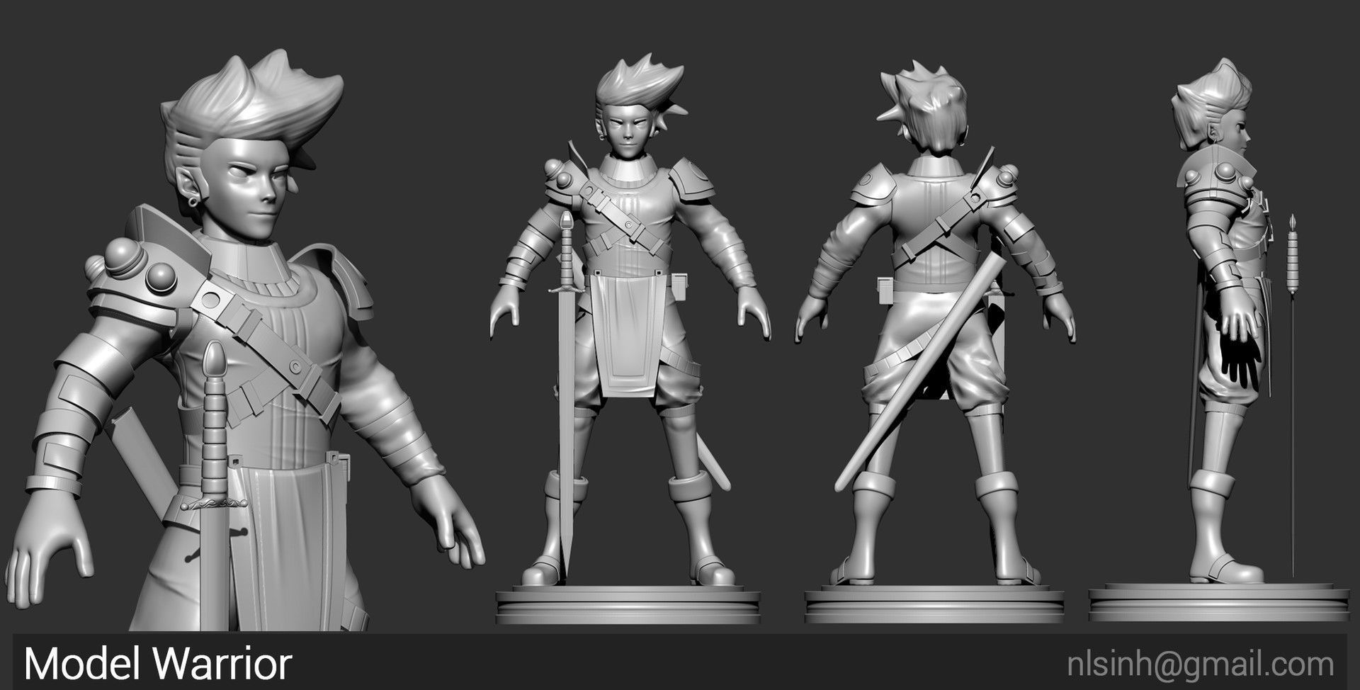 The last warrior Free low-poly 3D model_7