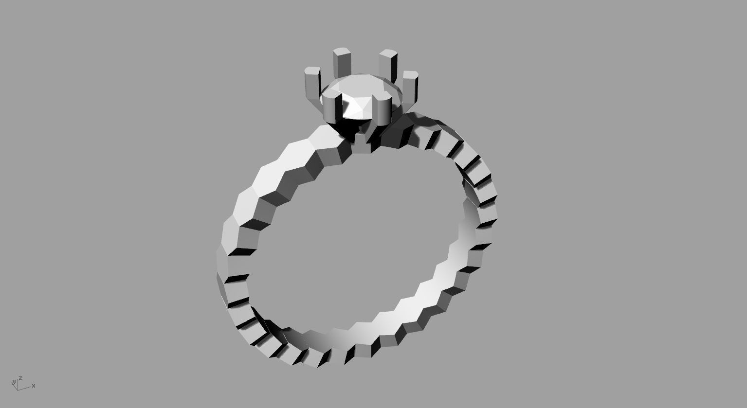 bee collection diamond ring in rose gold 3D print model_10